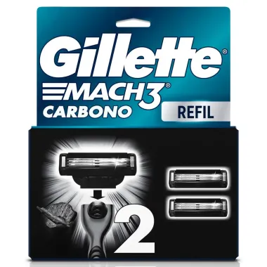 Carga para Aparelho de Barbear Gillette Mach3 Carbono 2 Unidades
