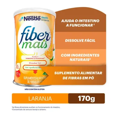 Suplemento Alimentar FiberMais Sabor Laranja 170g