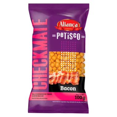 Salgadinho Aliança Checkmate Sabor Bacon 100g