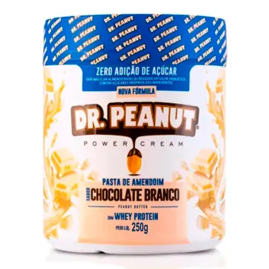 Pasta de Amendoim Dr.Peanut Power Cream Chocolate Branco com Whey Protein 250g