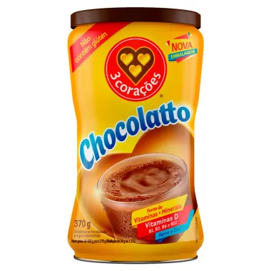 Achocolatado em Pó 3 Corações Chocolatto 370g