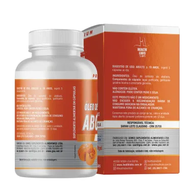&Oacute;leo de Semente de Ab&oacute;bora 1000mg Health Labs com 60 C&aacute;psulas Softgel
