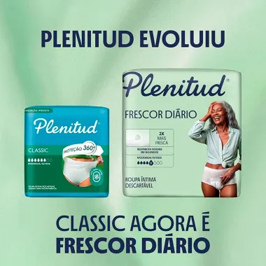 Roupa &Iacute;ntima Plenitud Classic Tamanho P/M 8 Unidades