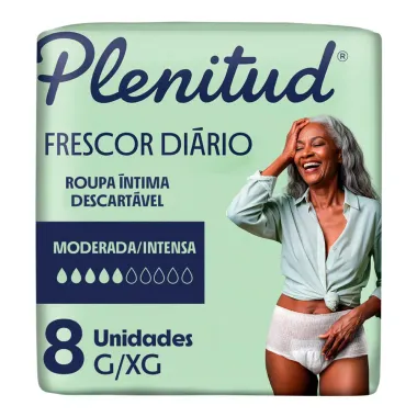 Roupa &Iacute;ntima Plenitud Frescor Di&aacute;rio Tamanho G/XG 8 Unidades Descart&aacute;veis
