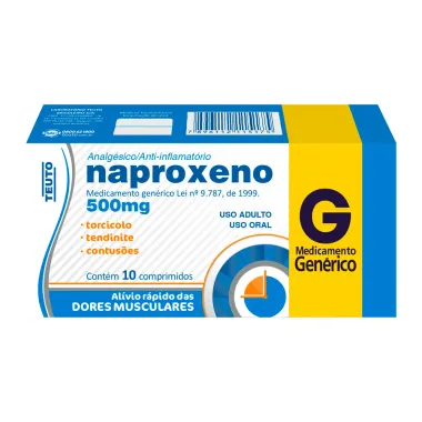 Naproxeno 500mg Caixa 10 Comprimidos Frente