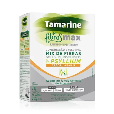 Tamarine Fibra Max Sabor Laranja com 10 Sachês de 7,2g cada