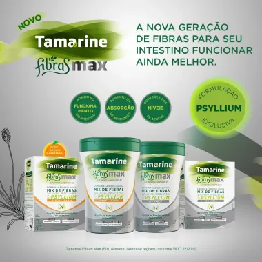 Tamarine Fibra Max Sabor Laranja com 10 Sachês de 7,2g cada