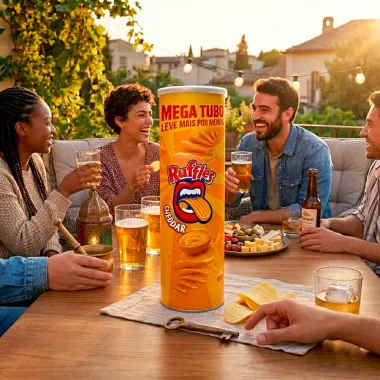 Batata Ruffles Elma Chips Sabor Cheddar Mega Tubo 134g Leve Mais Por Menos