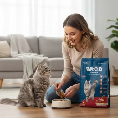 Ração para Gatos Papa-Cats Gourmet Carne e Arroz Adultos e Filhotes 10,1kg