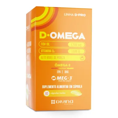 D Omega 3 + Vitamina D Divina Pharma com 60 Cápsulas