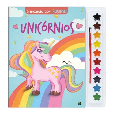 Livro Infantil Brincando com Aquarela Unicórnios