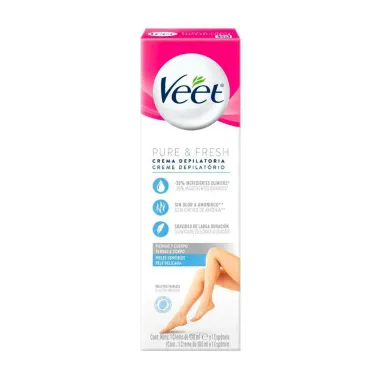 Creme Depilat&oacute;rio Veet Pure & Fresh Pernas e Corpo Pele Delicada 100ml