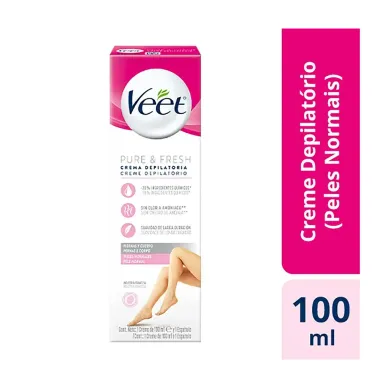 Creme Depilat&oacute;rio Veet  Pure & Fresh Pernas e Corpo Pele Normal 100ml