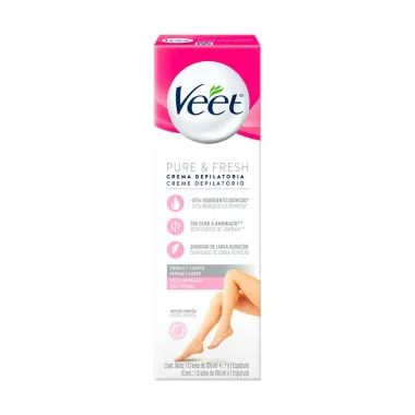 Creme Depilat&oacute;rio Veet  Pure & Fresh Pernas e Corpo Pele Normal 100ml