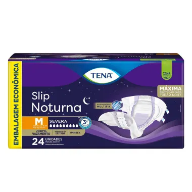 Fralda Geriátrica Tena Slip Noturno M com 24 Unidades Descartáveis