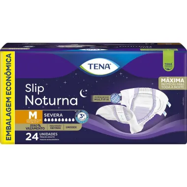 Fralda Geriátrica Tena Slip Noturno M com 24 Unidades Descartáveis