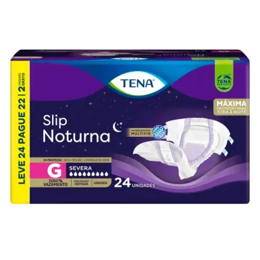 Fralda Geriátrica Tena Slip Noturno G 24 Unidades Descartáveis