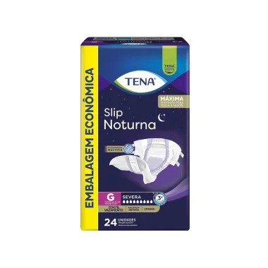 Fralda Geri&aacute;trica Tena Slip Noturno G 24 Unidades Embalagem Econ&ocirc;mica