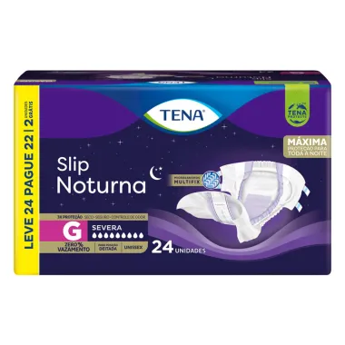 Fralda Geriátrica Tena Slip Noturno G com 24 Unidades