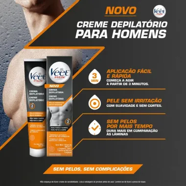 Creme Depilat&oacute;rio Veet Men Peles Normais 200ml