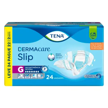 Fralda Geriátrica Tena Slip DermaCare Tamanho G com 24 Unidades