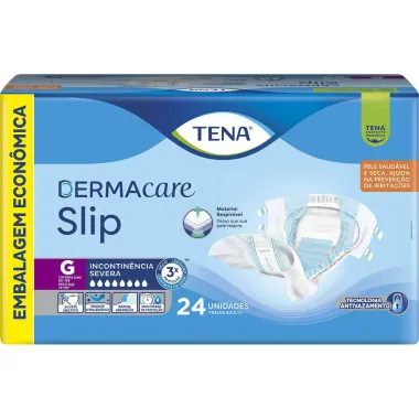 Fralda Geriátrica Tena Slip DermaCare Tamanho G com 24 Unidades