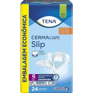 Fralda Geriátrica Tena Slip DermaCare Tamanho G com 24 Unidades