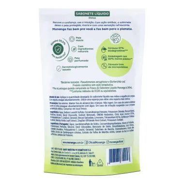 Sabonete Líquido Monange Detox Refil 400ml