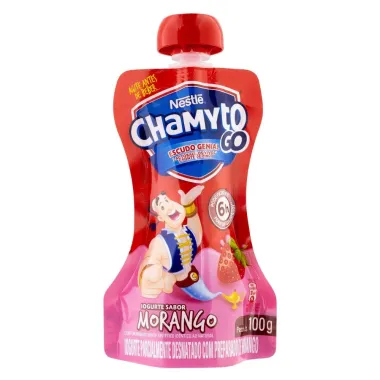 Iogurte Desnatado Nestle Chamyto Go Escudo Genial Sabor Morango 100g