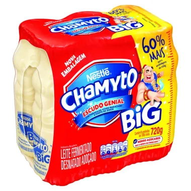 Leite Fermentado Desnatado Nestle Chamyto Big com 6 Unidades 720g