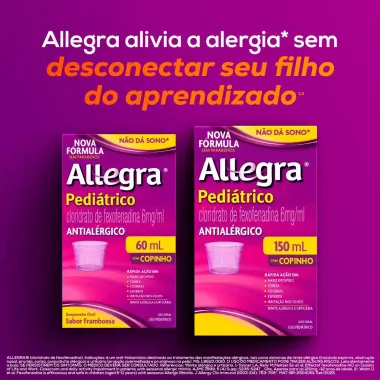 Allegra Pediátrico 6mg/ml Antialérgico Infantil Suspensão Oral 150ml + Copo Dosador