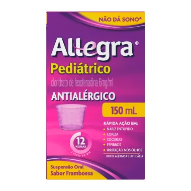 Allegra Pediátrico 6mg/ml Antialérgico Infantil Suspensão Oral 150ml + Copo Dosador
