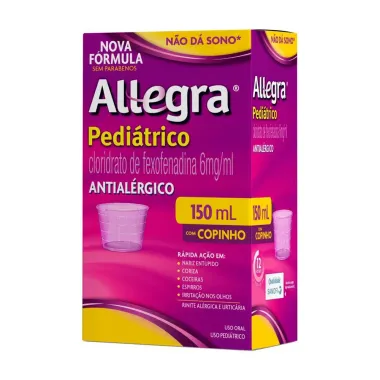 Allegra Pediátrico 6mg/ml Antialérgico Infantil Suspensão Oral 150ml + Copo Dosador