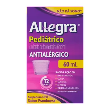 Allegra Pediátrico 6mg/ml Antialérgico Infantil Suspensão Oral 60ml + Copo Dosador