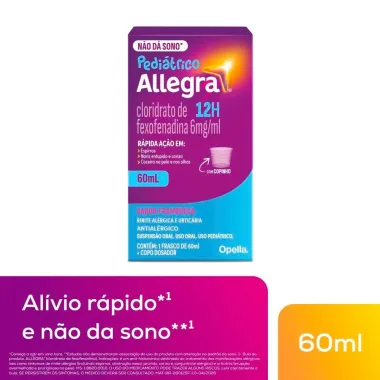 Allegra Pedi&aacute;trico 6mg/ml Antial&eacute;rgico Infantil Suspens&atilde;o Oral 60ml + Copo Dosador
