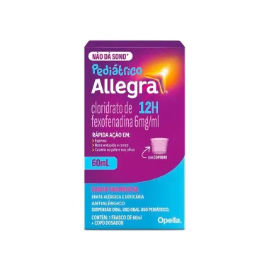 Allegra Pedi&aacute;trico 6mg/ml Antial&eacute;rgico Infantil Suspens&atilde;o Oral 60ml + Copo Dosador