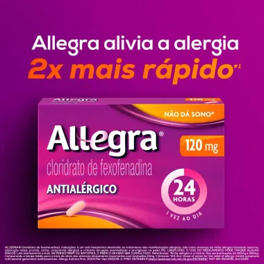 Allegra 120mg Antialérgico com 2 Comprimidos Revestidos