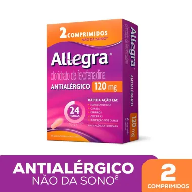 Allegra 120mg Antialérgico com 2 Comprimidos Revestidos