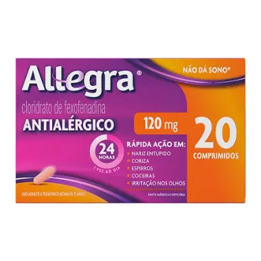 Allegra 120mg Antialérgico com 20 Comprimidos