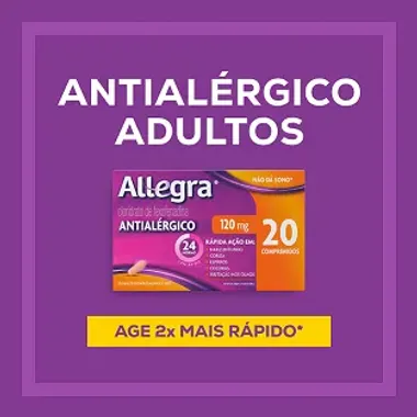 Allegra 120mg Antialérgico com 20 Comprimidos