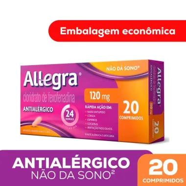 Allegra 120mg Antialérgico com 20 Comprimidos