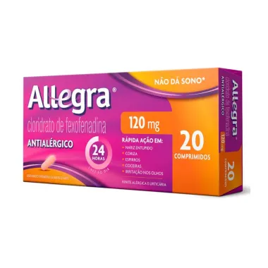 Allegra 120mg Antialérgico com 20 Comprimidos
