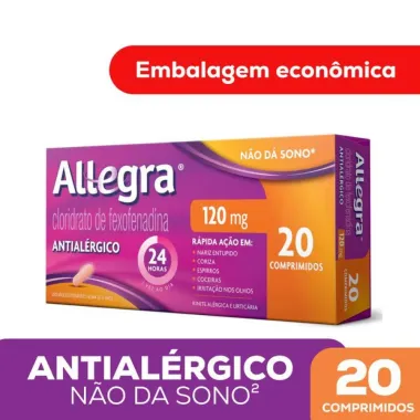 Allegra 120mg Antialérgico com 20 Comprimidos