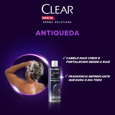 Shampoo CLEAR Men Derma Solutions Antiqueda 300ml