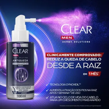 Tônico CLEAR Men Derma Solutions Antiqueda 100 ml