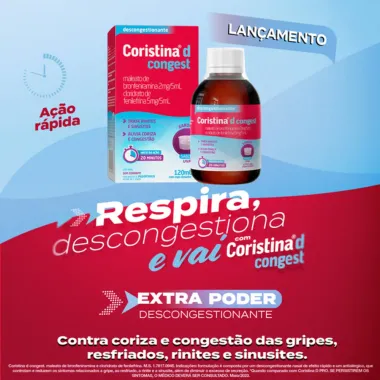 Coristina D Congest Xarope Sabor Uva com 120ml