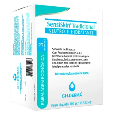 Sabonete SensiSkin GH Tradicional Neutro e Hidratante com 3 Unidades de100g cada