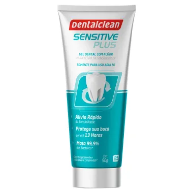 Gel Dental Dentalclean Sensitive Plus com Flúor 90g