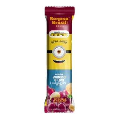 Barra de Fruta Banana Brasil Kids Minions Sabor Banana e Uva Zero 22g