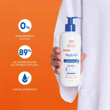 Nutriol Darrow Lo&ccedil;&atilde;o Hidratante com Vitamina C Peles Secas e Muito Secas Sem Perfume 400ml